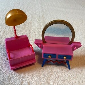 LOL Doll Salon and Vanity Furniture Set, Salon Seat w Hair Dryer Vanity w Mirror